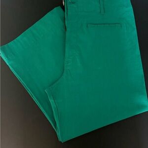 The Colette Wide Leg Cropped Trousers by Maeve in Teal